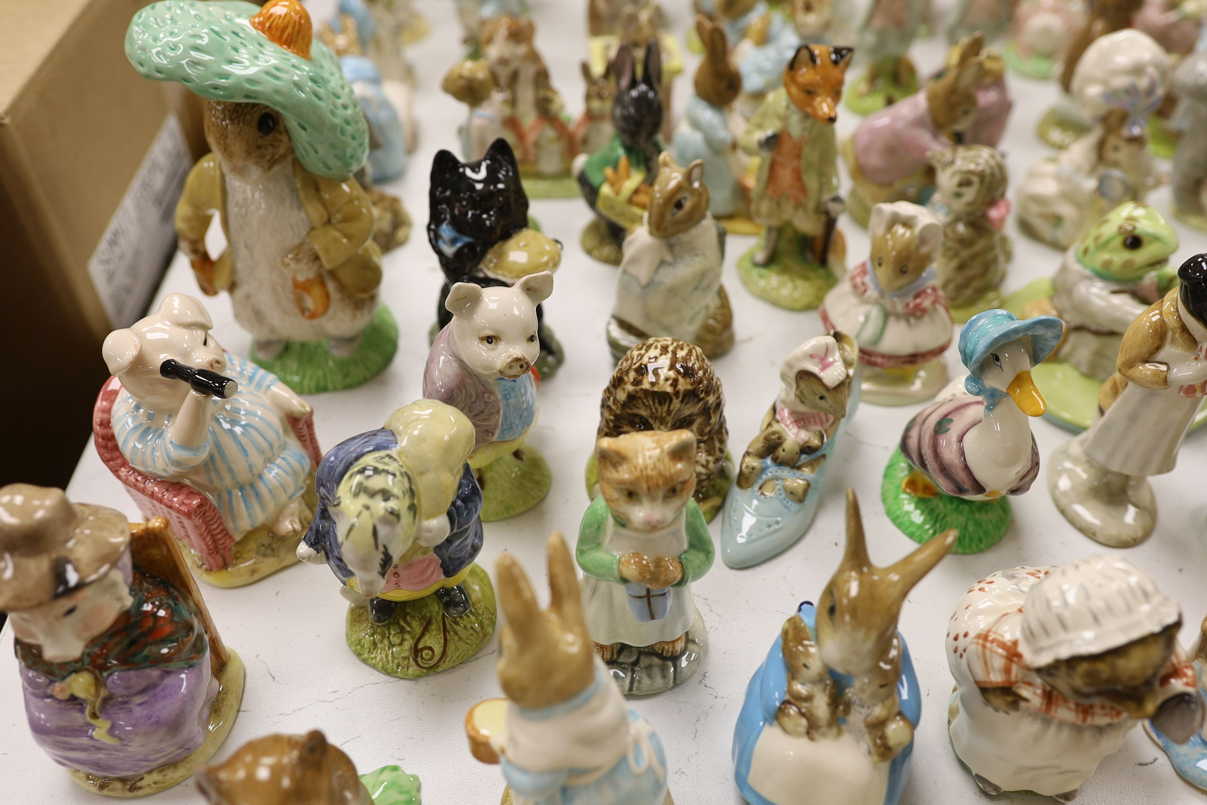 A large collection of various Beswick Beatrix Potter figures, money boxes etc.